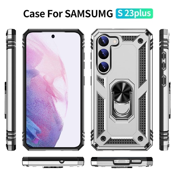 Bofink Combat Samsung Galaxy S23 Plus skal - Silver/Grå Silvergrå