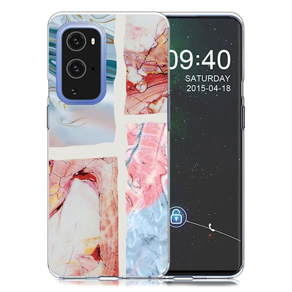 Marble design OnePlus 9 Pro cover - Bølget Marmorflise Multicolor
