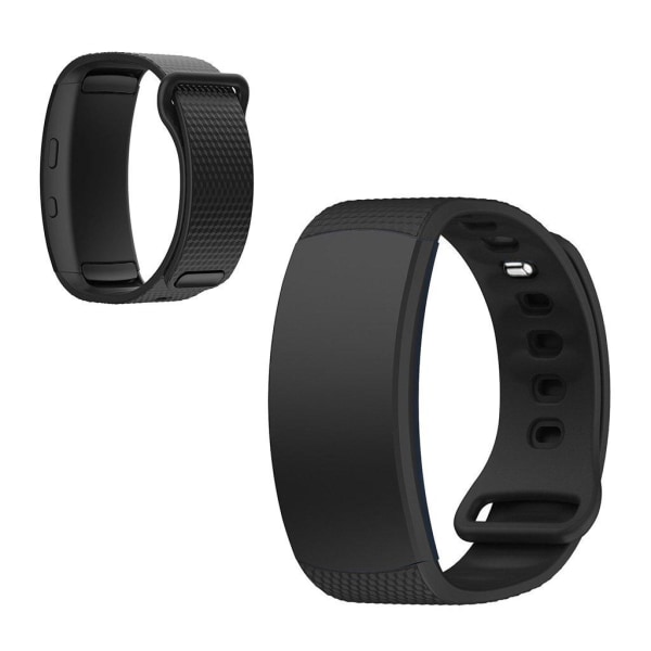 Samsung Gear Fit2 silicone watch band - Black Size: L Svart