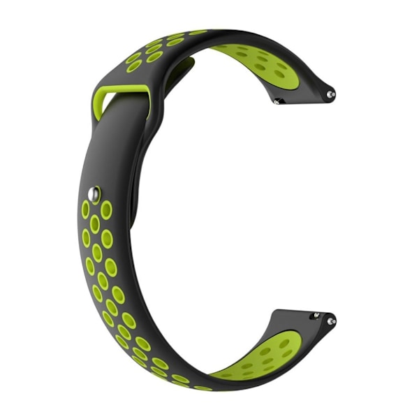 Fossil Q MARSHAL Gen2 / Huami Amazfit Watch 2/1 klockarmband silikon värmeavledande dubbelfärgad urholkad design - Svart och grön multifärg