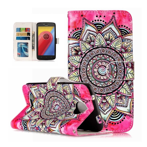 Motorola Moto C Fodral med ett unikt motiv - Rosa mandala multifärg