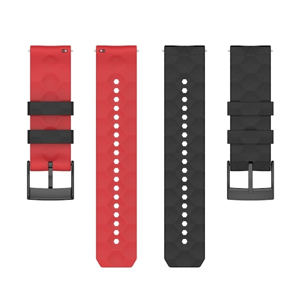 24 mm silikoneurrem til Suunto - Sort / Rød Black