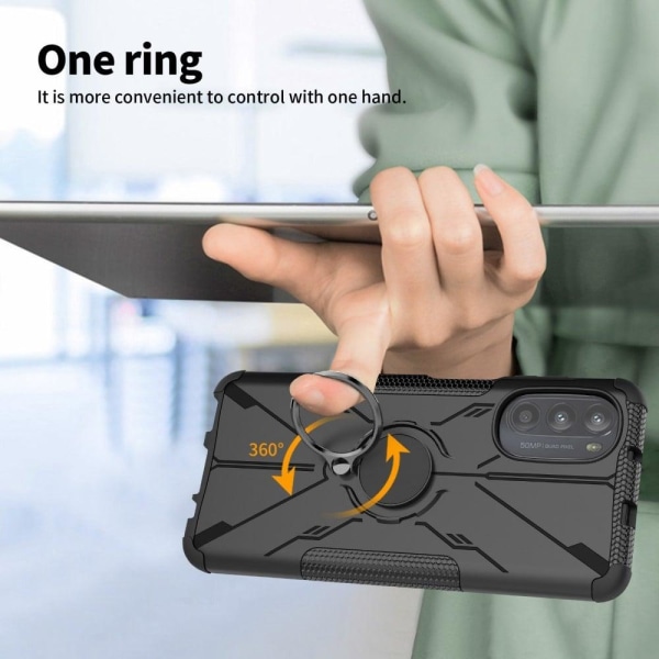Magneettikannattimella varustettu potkukiinnike Motorola Moto G82 / G52 - Musta Black