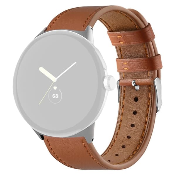 Google Pixel Watch klokkerem i ekte skinn - Brun Brown