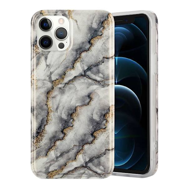 Marmor etui til iPhone 12 / 12 Pro - Hvid White