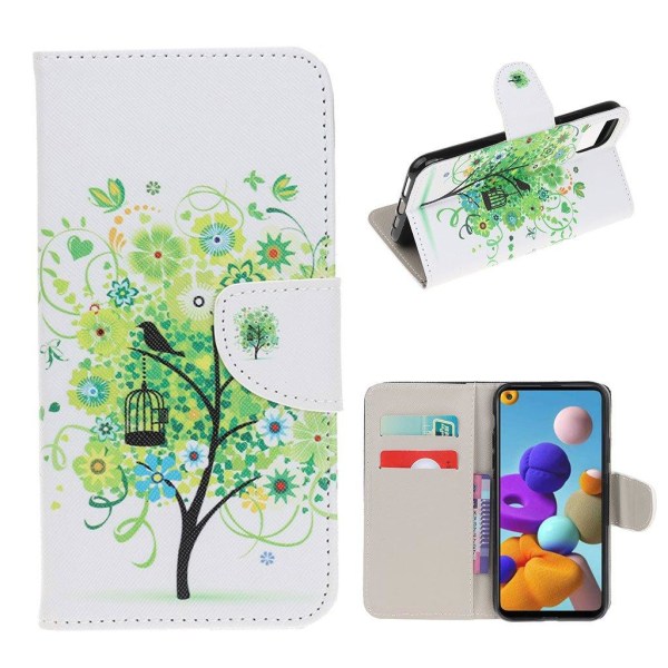 Wonderland Samsung Galaxy A22 5g Flip Etui - Grønt Træ Multicolor