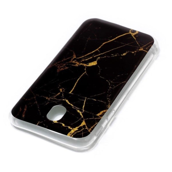 Samsung Galaxy J7 (2017) IMD Marmori Kuviollinen Joustava TPU Takasuoja Kuori - Musta/ Kulta Multicolor