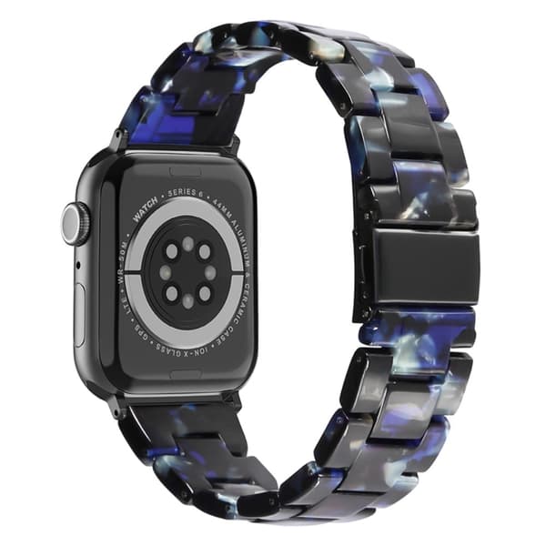 Apple Watch (45 mm) urrem i resin-stil - Sort Blå Blue