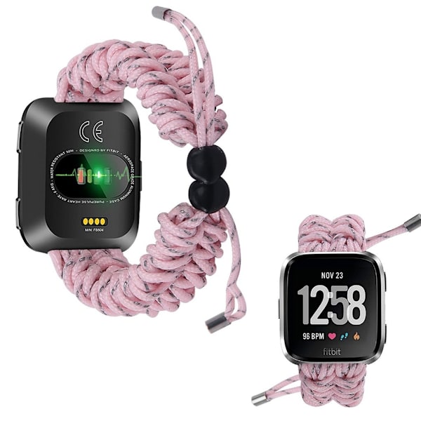 Fitbit Charge Versa punottu kellonauha - Pinkki Orange