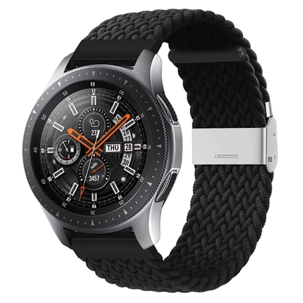 22 mm universellt elastiskt klockarmband i nylon - Svart Svart