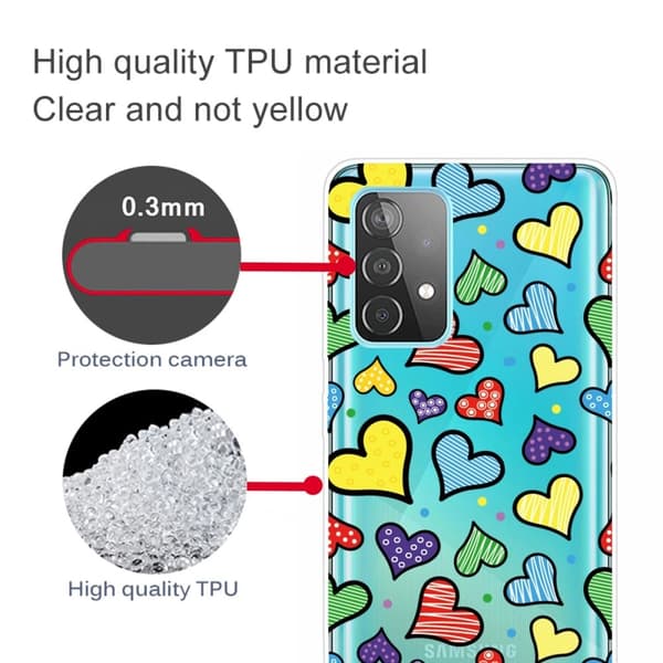 Deco Samsung Galaxy A33 5G Etui - Fargerik Heart-shaped Multicolor