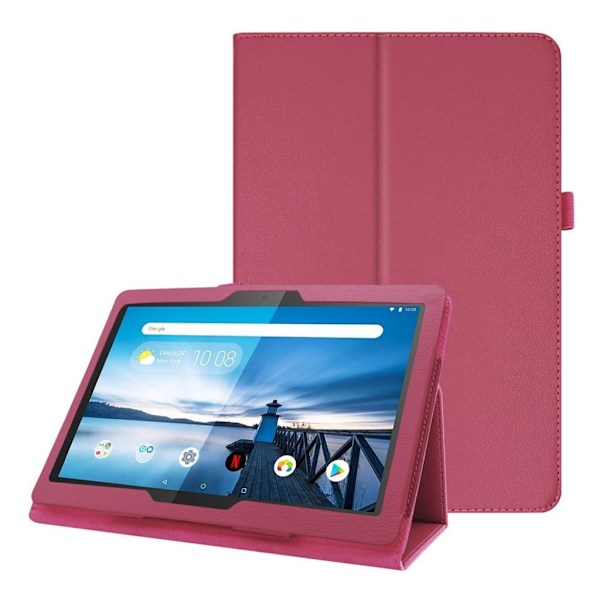 Lenovo Tab M10 litchi tekstuuri nahkakotelo - Ruusu Pink