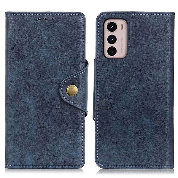 Alpha Motorola Moto G42 læder flip etui - Blå Blue