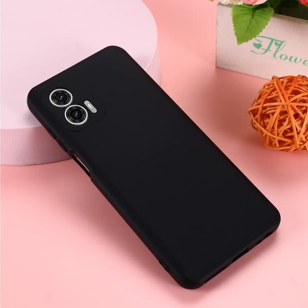 Matte Liquid silikone cover til Motorola Moto G73 - Sort Black