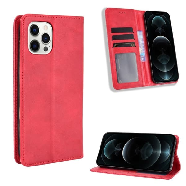 Bofink Vintage iPhone 13 Mini Læretui - Rød Red
