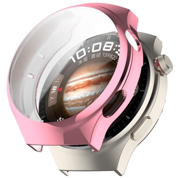 Huawei Watch 4 Pro Flexible Watch Case Anti Scratch Full Coverage Protective Cover - Sähkökromattu Vaaleanpunainen Pink