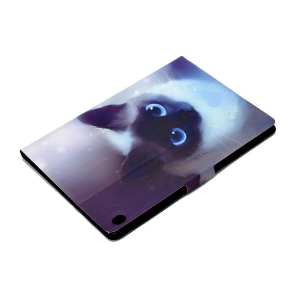 Lenovo Tab M10 läderfodral med mönsterutskrift - Katt Svart