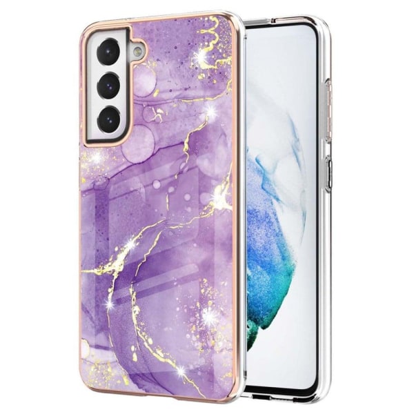 Marble Samsung Galaxy S21 FE Etui - Lilla Marmor Haze Purple