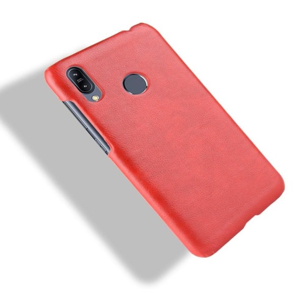 Asus ZenFone Max (M2) litsi pintainen nahkainen suojakotelo - Punainen Red