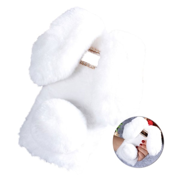 Fluffy Rabbit Samsung Galaxy S10 skal - Vit Vit