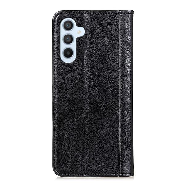 Samsung Galaxy M14 ægte læderetui med magnetisk lukning - Sort Black