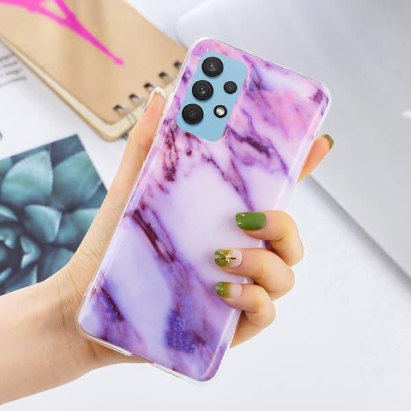 Marble Samsung Galaxy A32 Etui - Lilla Purple
