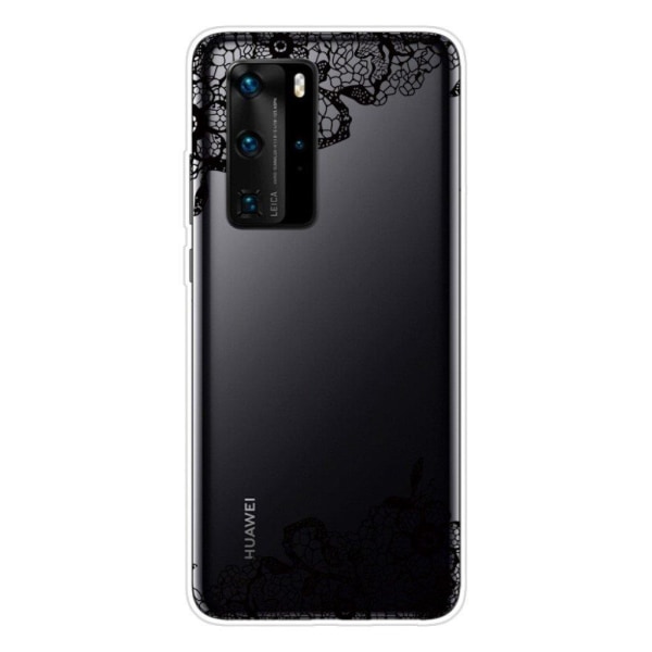 Deco Huawei P40 kuoret - Pitsi kukka Black