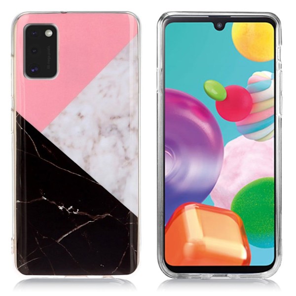 Marble Samsung Galaxy A41 kuoret - Ruusu / Valkoinen / Musta Multicolor