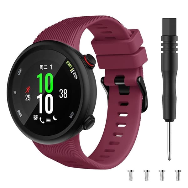Garmin Forerunner 45 hållbart klockarmband i silikon - Vinröd Röd