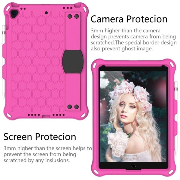 iPad 10.2 (2019) honeycomb EVA silicone combo case - Rose Pink