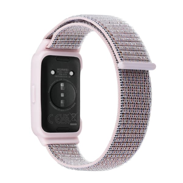 Huawei Band 8 / 9 Nylon Loop Watch Strap with Integrated Flexible Protective Case - Pink Pink
