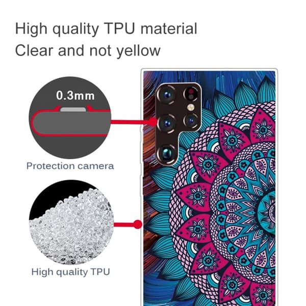 Deco Samsung Galaxy S22 Ultra skal - Mandala Blomma multifärg