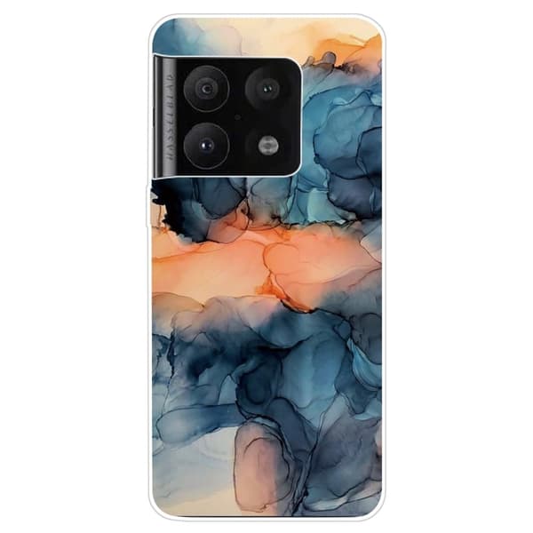 Marmormotiv OnePlus 10 Pro skal - Orange Mellan De Blå multifärg