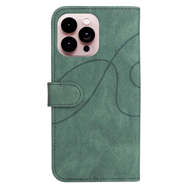Tekstureret iPhone 14 Pro Max læderetui med rem - Grøn Green