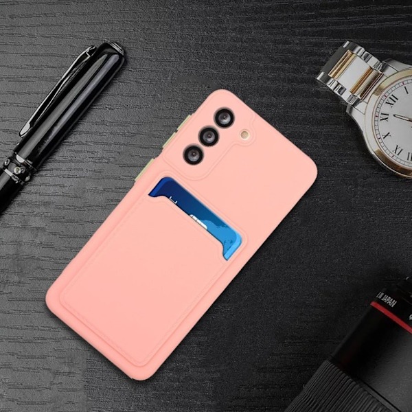 Card Holder Cover til Samsung Galaxy S21 Plus - Lyserød Pink