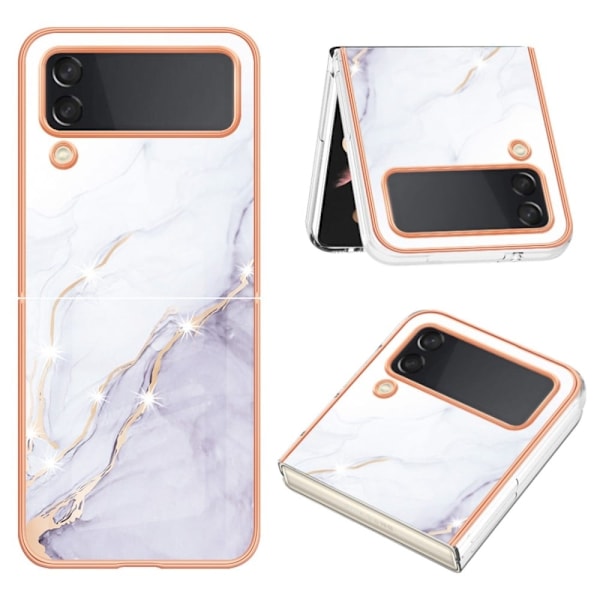 Marmormotiv Samsung Galaxy Z Flip4 skal - Vit Marmor Vit