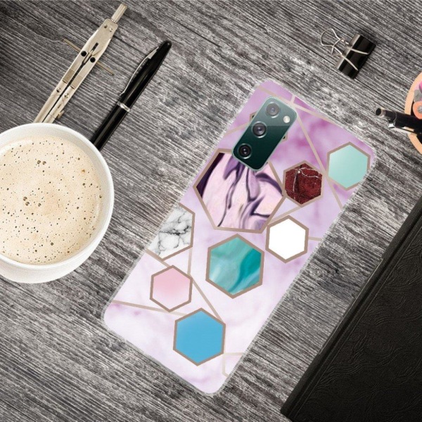 Marble design Samsung Galaxy S20 FE 5G / Samsung Galaxy S20 FE kotelot - Kuusikulmion Palasia Violetti Multicolor