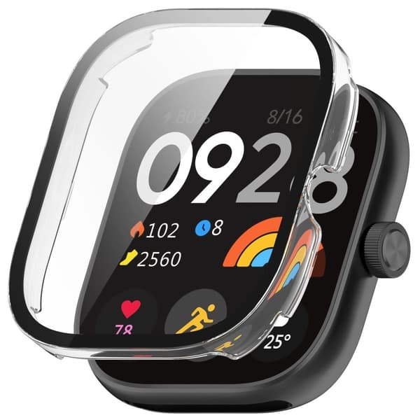 Xiaomi RedMi Watch 4 Full Protective Case Watch Cover with Tempered Glass Screen Protector - Transparent Transparent