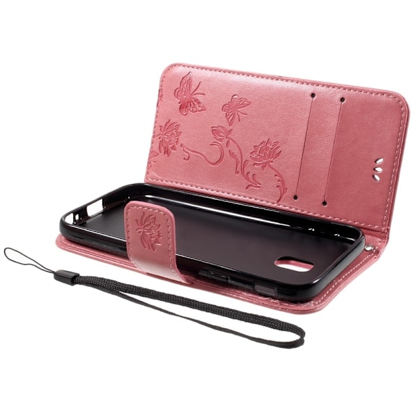 Butterfly läder Samsung Galaxy J7 (2017) fodral - Rosa Rosa
