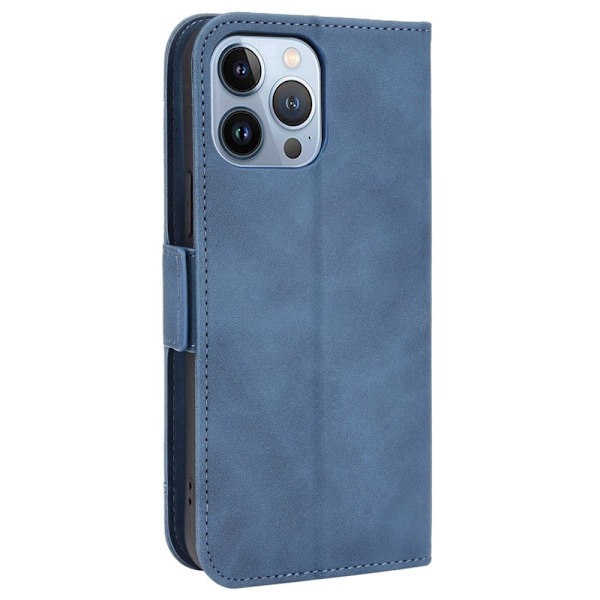Modernt iPhone 14 Pro Max fodral med plånbok - Blå Blå