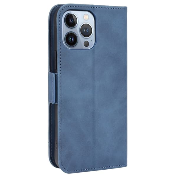 Stilig Læretui med Lommebok til iPhone 14 Pro Max - Blå Blue