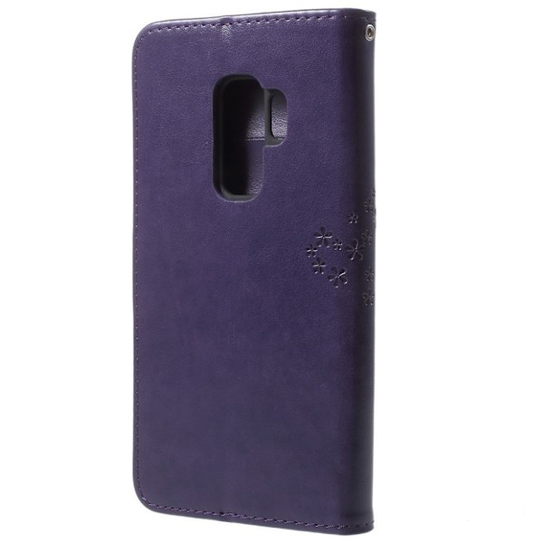 Samsung Galaxy S9 Plus puukuvioinen suojakotelo - Tummanvioletti Purple