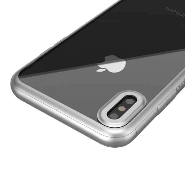 LEEU DESIGN iPhone Xs Max hybrid etui med galvanisering - Sølv Silver grey