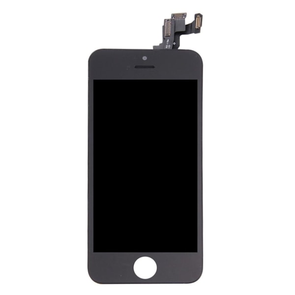 iPhone 5s LCD-skærm og digitaliseringsforbindelse med frontkamera / hjem knap osv. (Lavet af Tianma) - Sort Black