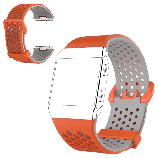 Fitbit Ionic Snyggt dubbel färgat klockband - Orange grå multifärg