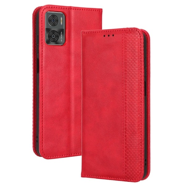 Bofink Vintage Motorola Moto E22i / E22 Læder Etui - Rød Red