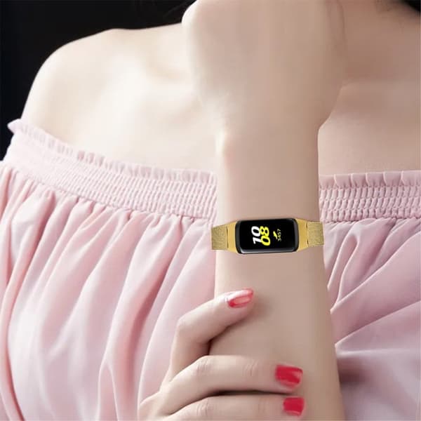 Samsung Galaxy Fit milanesisk klokkerem i rustfritt stål - Gull Gold