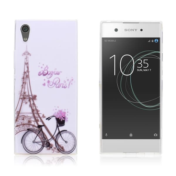 Sony Xperia Xa1 Ultra-Thin Mønster Myk TPU Etui - Tårn Og Bicycle Multicolor
