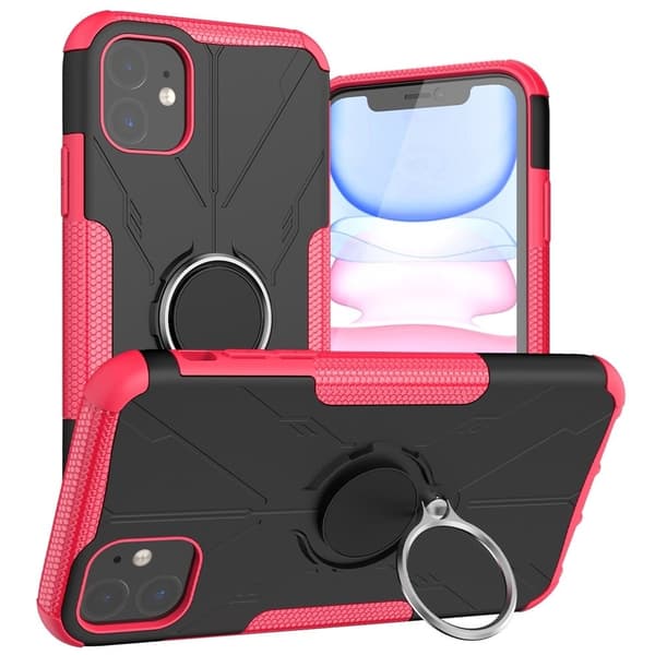 Kickstand cover med magnetisk plade til iPhone 11 - Rose Pink