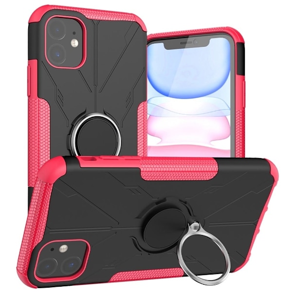 Kickstand-skydd med magnetisk platta för iPhone 11 - Ros Rosa